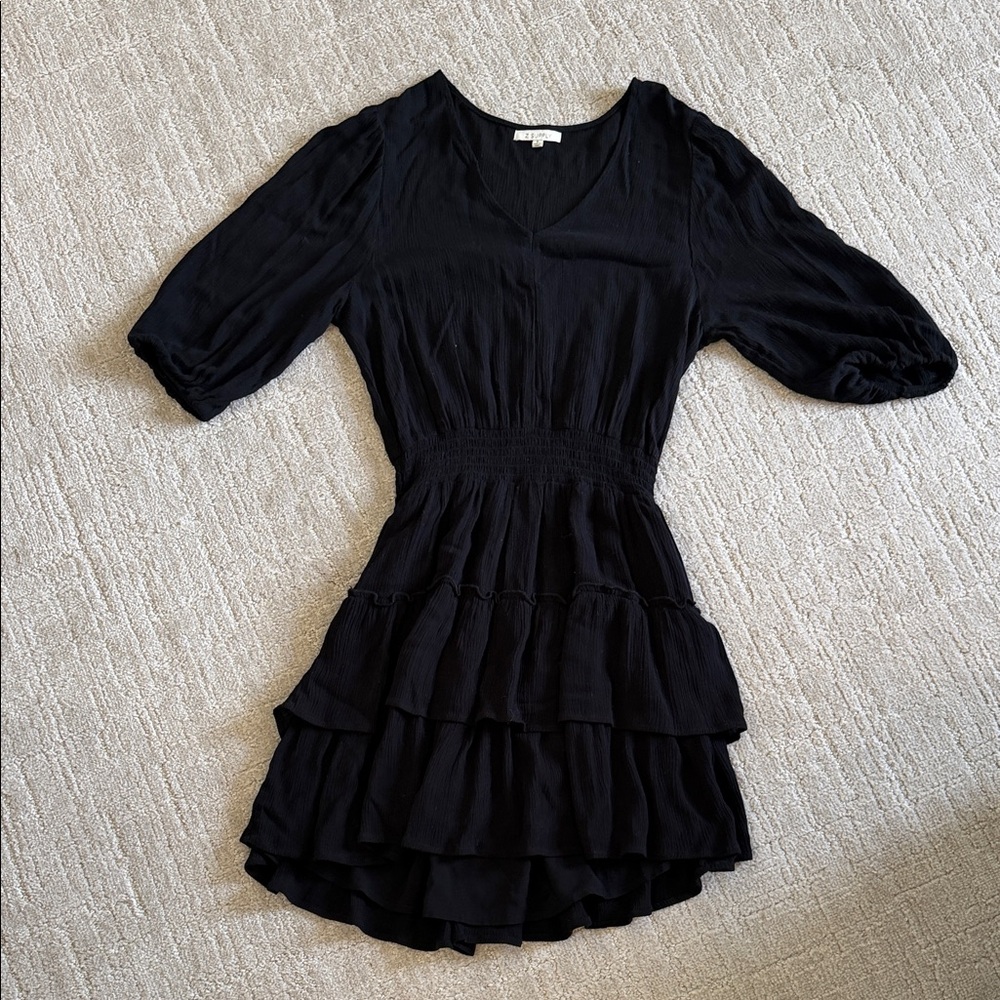 Z Supply Black Tiered Mini Dress